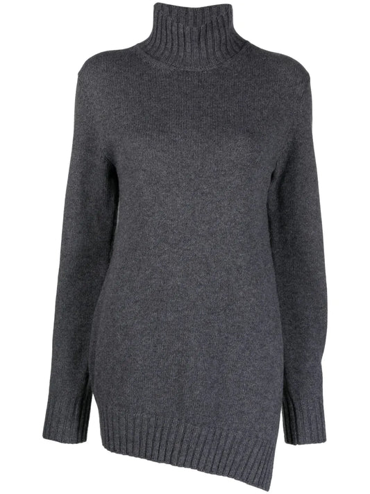 Waffle-Knit Asymmetric Jumper