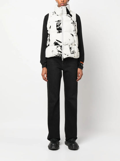 Graphic-Print Padded Gilet