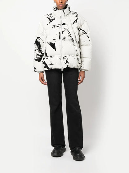 Paint Splatter-Print Puffer Jacket