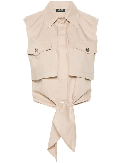 Layered Tie-Fastening Vest