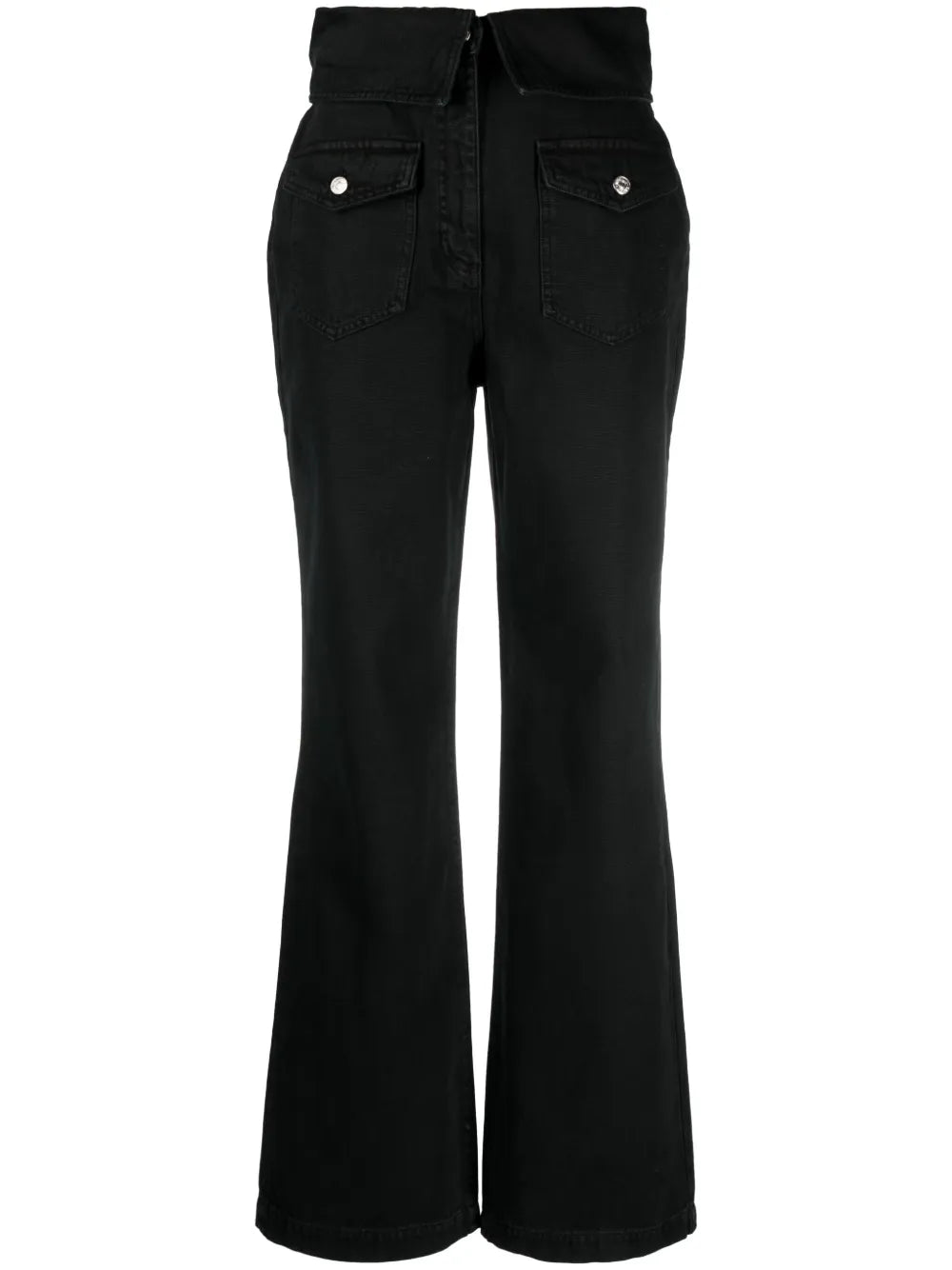 Folded-Edge Flared Jeans