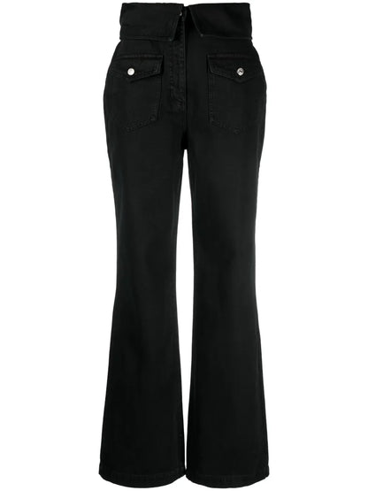Folded-Edge Flared Jeans
