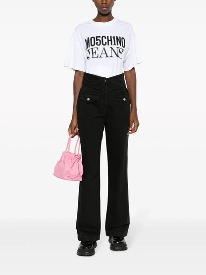 Folded-Edge Flared Jeans