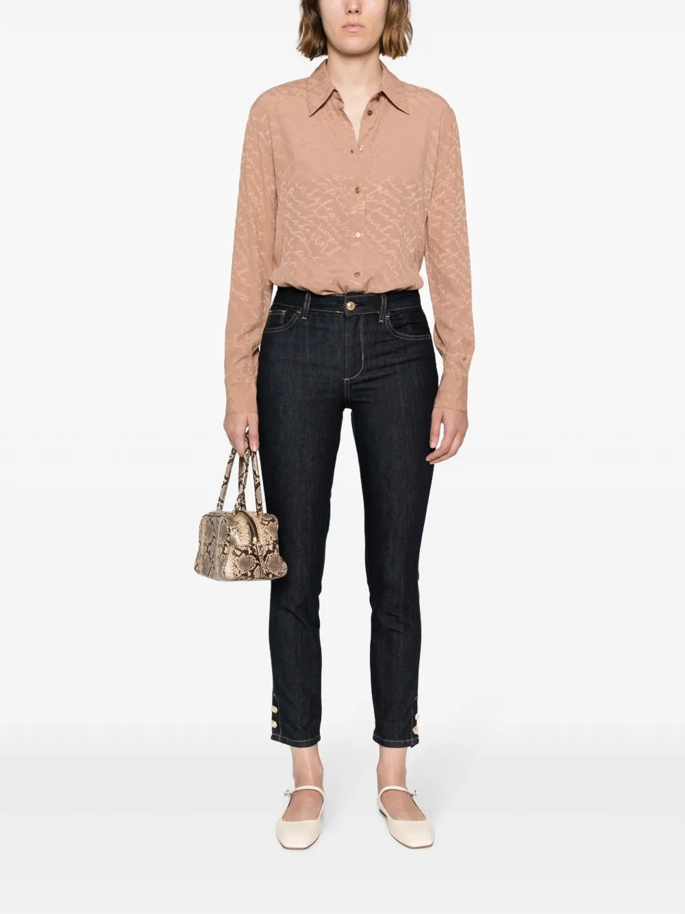 Logo-Print Satin-Finish Shirt