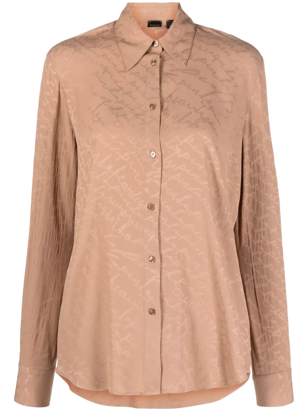 Logo-Print Satin-Finish Shirt