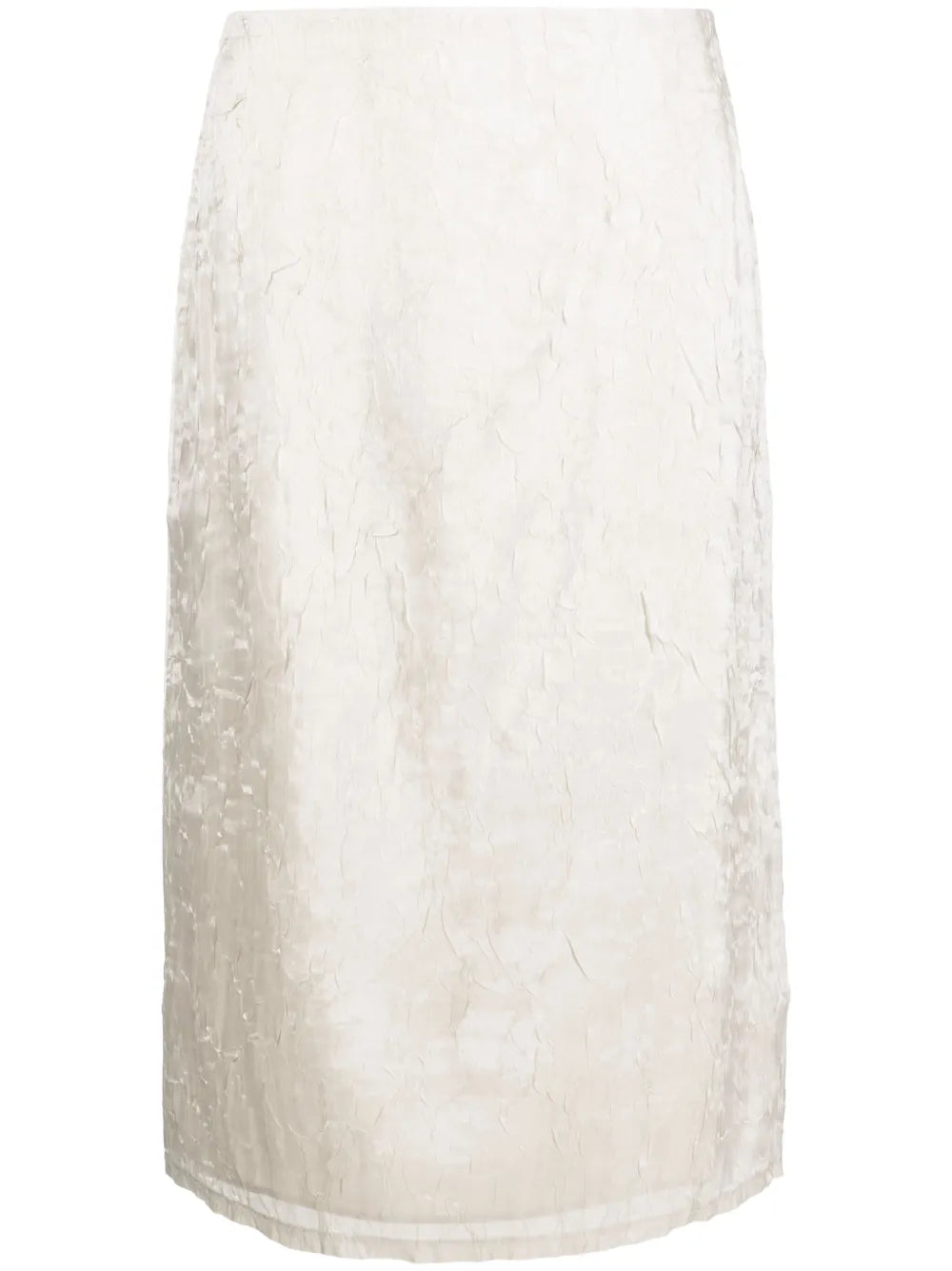 Crushed-Velvet Midi Skirt