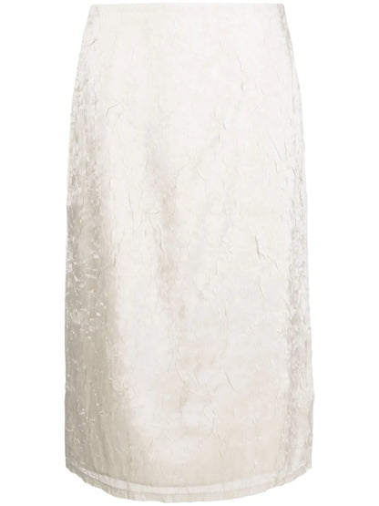 Crushed-Velvet Midi Skirt