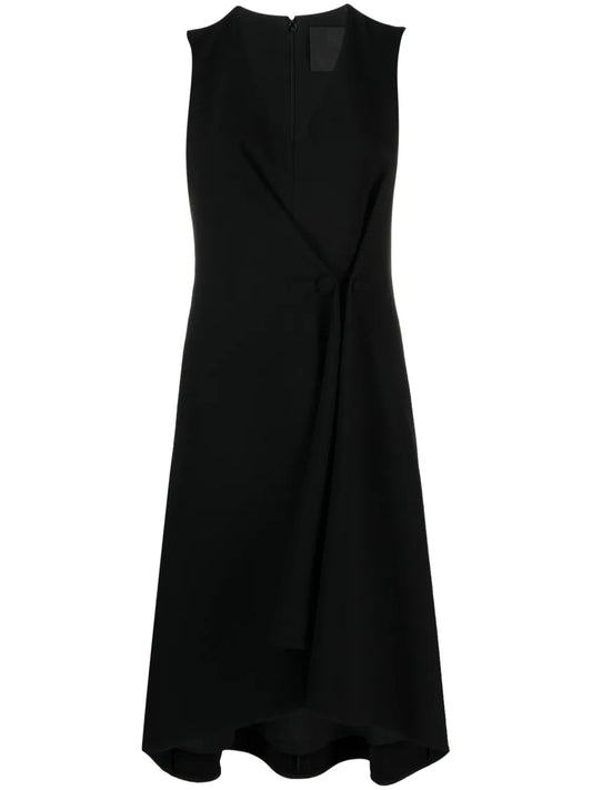 Pleated Buttoned Cady Dress