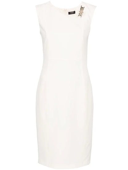 Chain-Detail Crepe Midi Dress