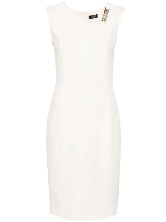 Chain-Detail Crepe Midi Dress