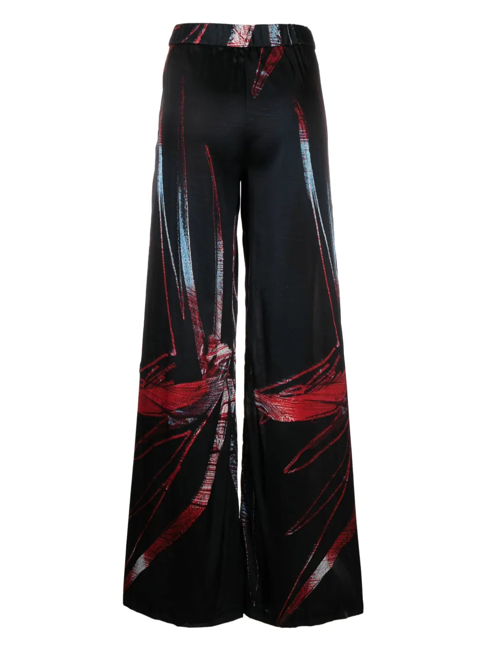 Abstract-Pattern Wide-Leg Trousers