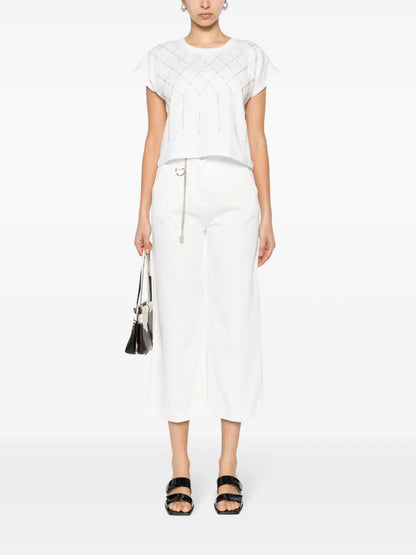 Bead-Detailing T-Shirt