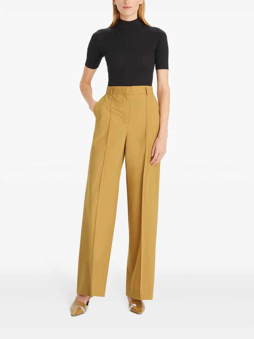 Wide-Leg Wool Trousers