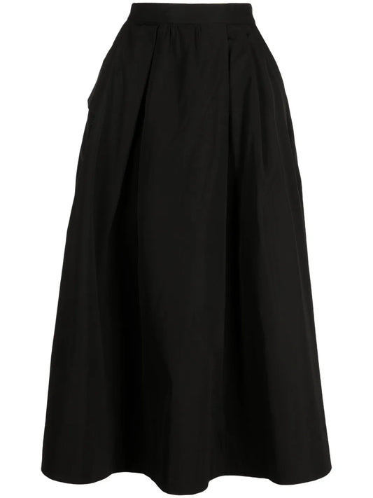 Logo-Embroidered Asymmetric Midi Skirt