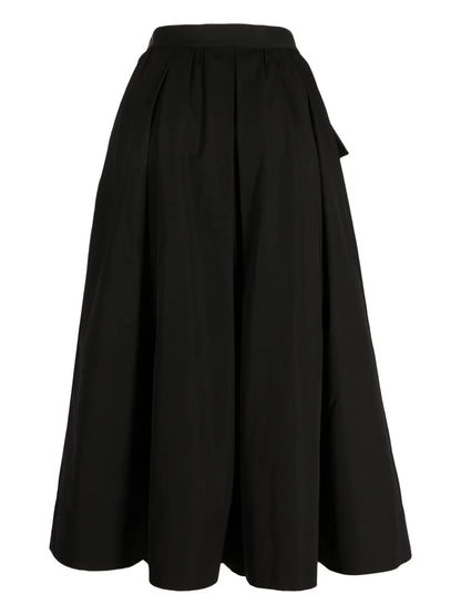 Logo-Embroidered Asymmetric Midi Skirt