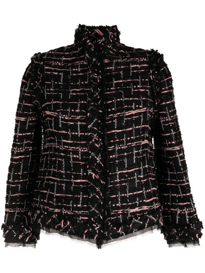 Tweed High-Neck Jacket