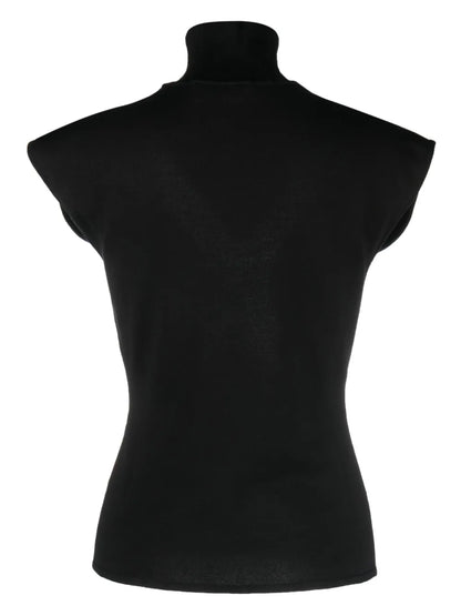 X Panel-Detail High-Neck Top