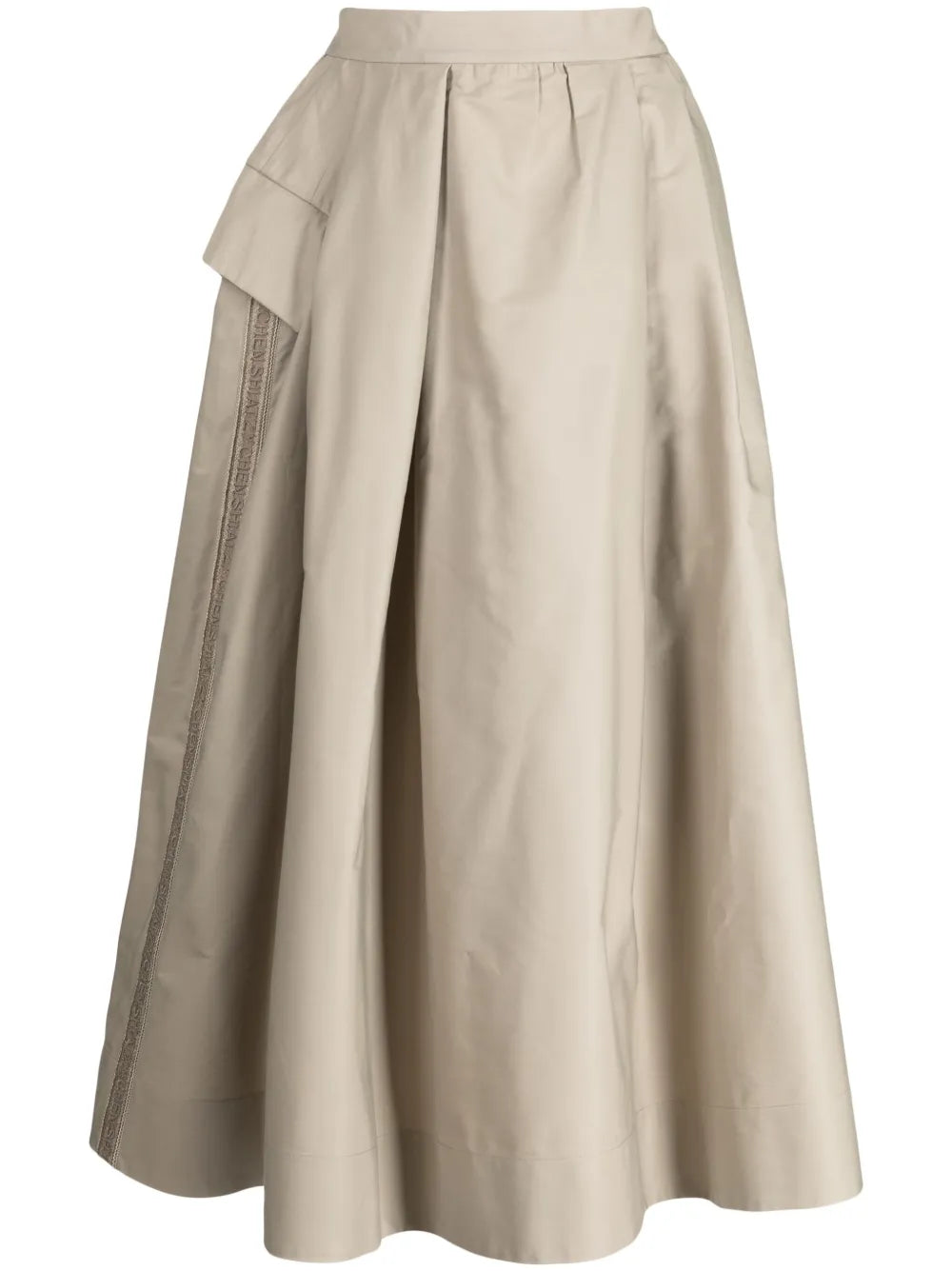 Logo-Embroidered Asymmetric Midi Skirt