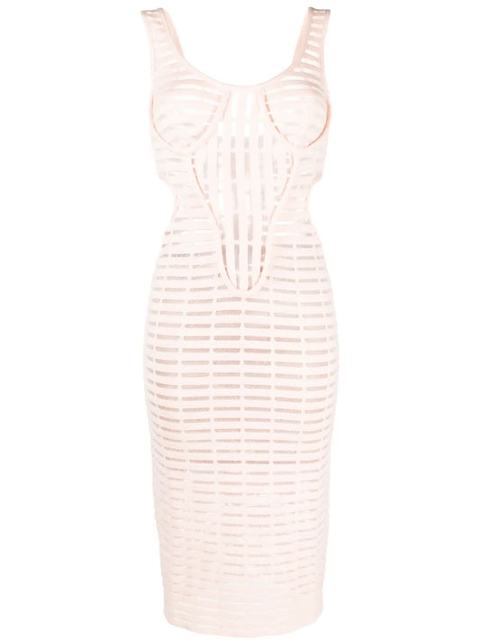 Scoop-Neck Cut-Out Detailing Dress