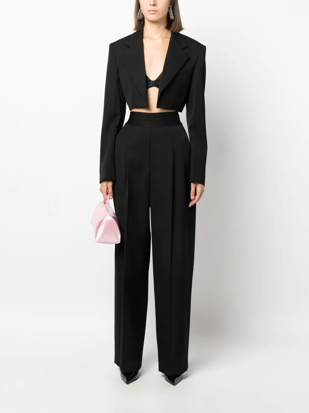 Pleated Wool Tailored Trousers