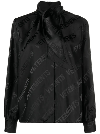 Logo-Jacquard Button-Up Shirt
