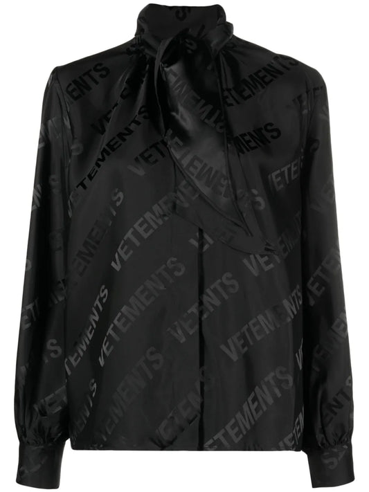 Logo-Jacquard Button-Up Shirt