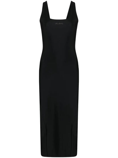 Crystal-Embellished Logo Midi Dress