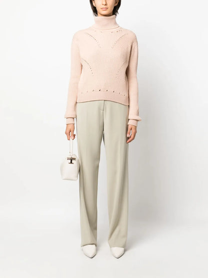 Logo-Charm Ribbed-Knit Jumper