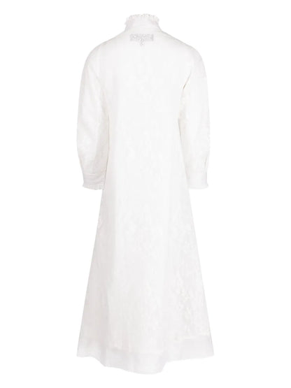 Lace Pleated Single-Breasted Coat