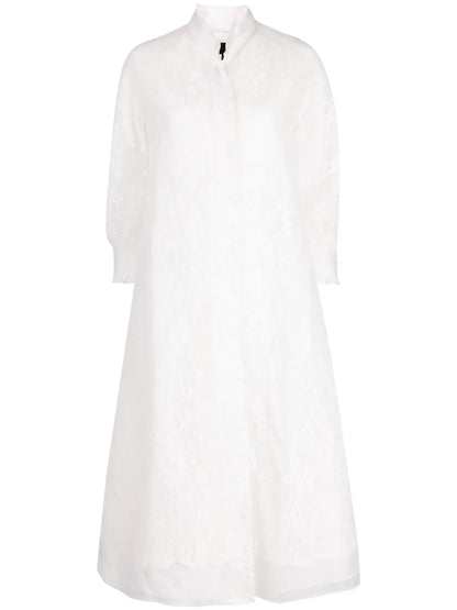 Lace Pleated Single-Breasted Coat