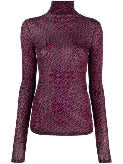 Lamu Semi-Sheer Logo-Print Top