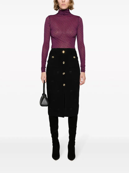 Lamu Semi-Sheer Logo-Print Top