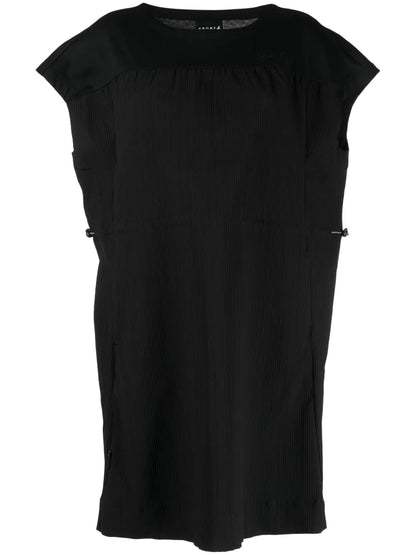Logo-Embroidered Pleated Dress
