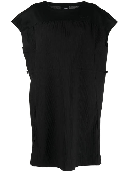 Logo-Embroidered Pleated Dress