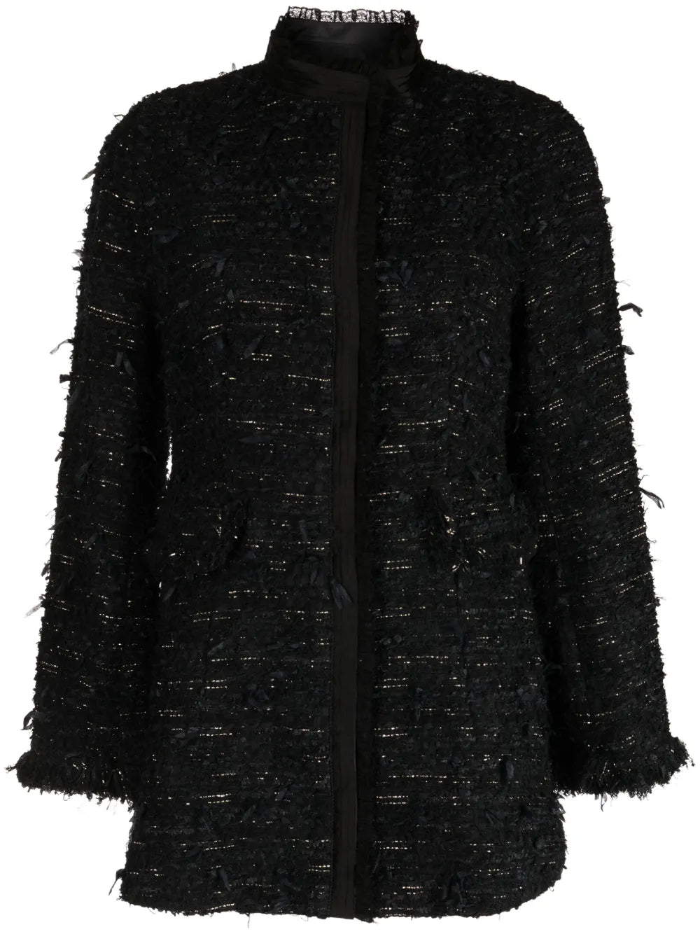 Tweed High-Neck Jacket