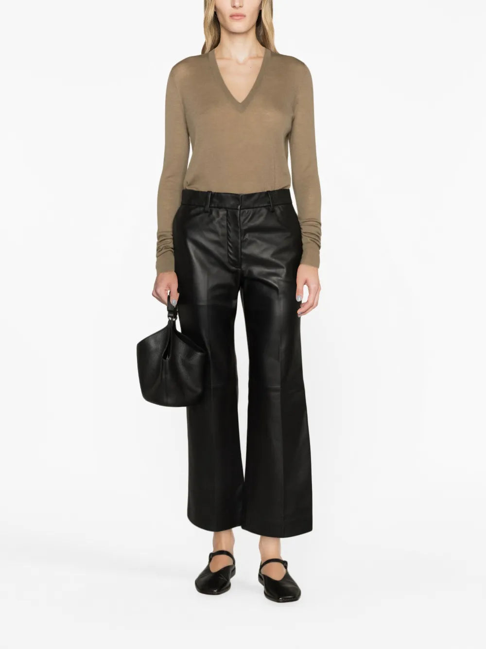 Talia Leather Cropped Trousers