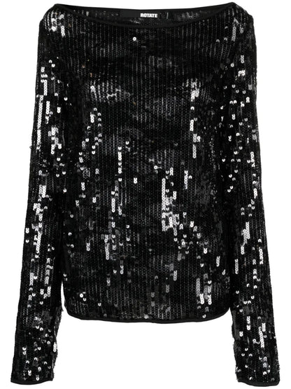 Long-Sleeve Sequined Top
