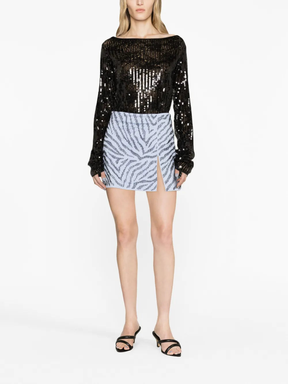 Long-Sleeve Sequined Top