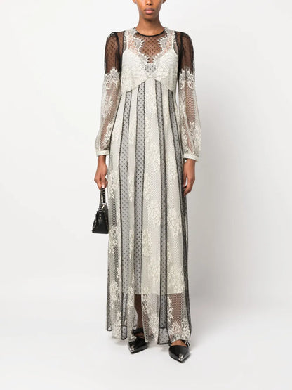 Floral-Lace Maxi Dress