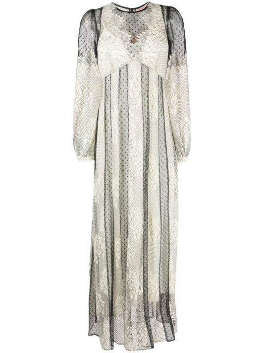Floral-Lace Maxi Dress