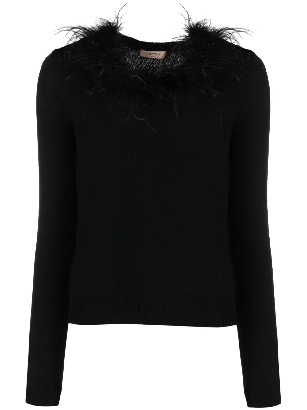 Ostrich-Feather Fine-Knit Jumper