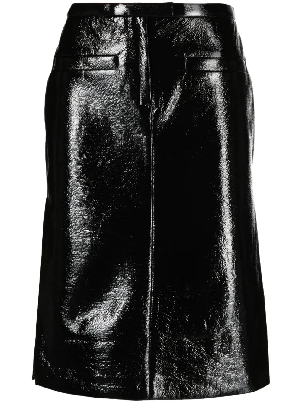 Low-Rise Vinyl Midi Skirt