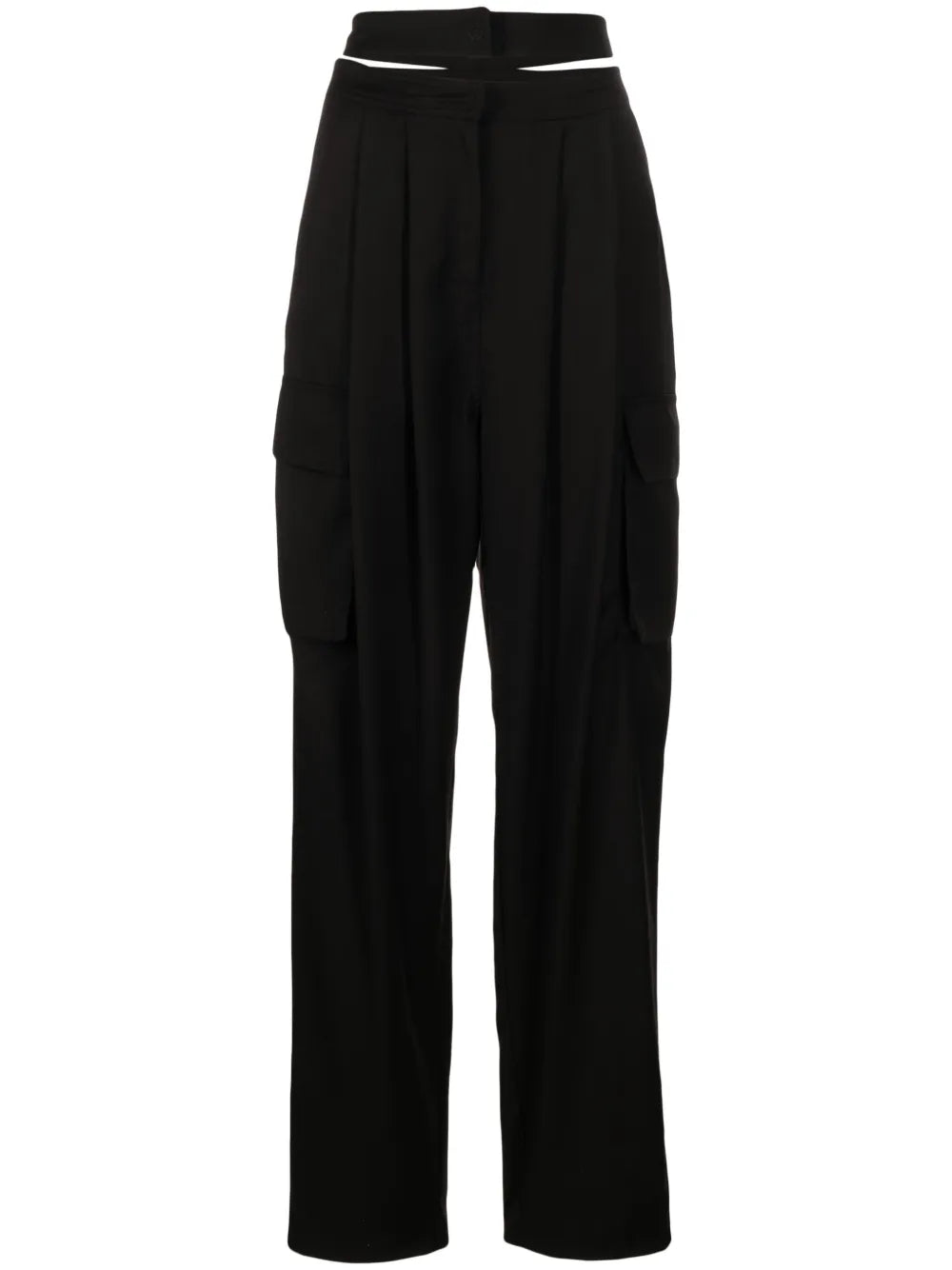 Pleated Cut-Out Cargo Trousers