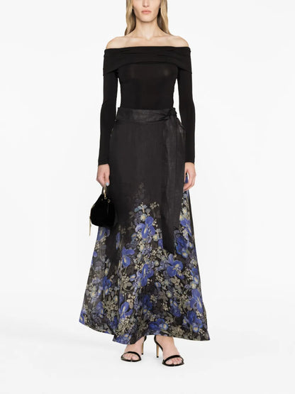 Lyrical Floral-Print Maxi Skirt