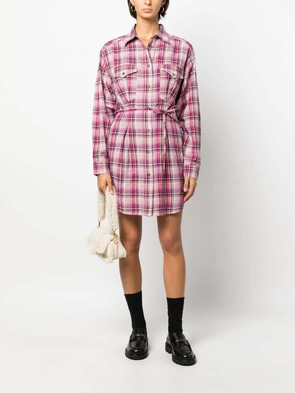 Liliane Check-Print Shirtdress