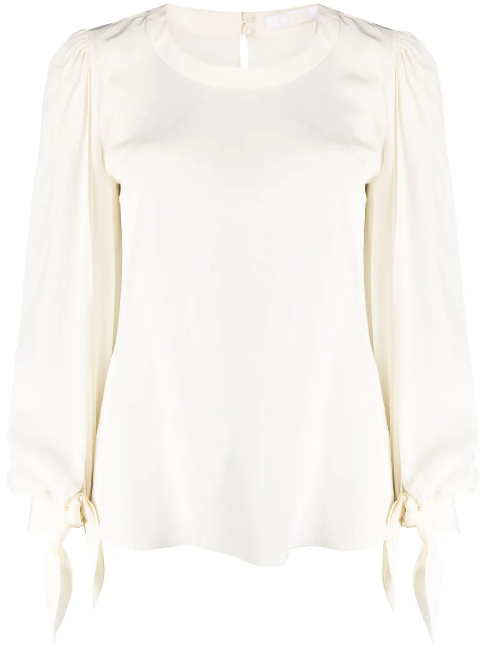 Puff-Sleeve Organic Silk Blouse