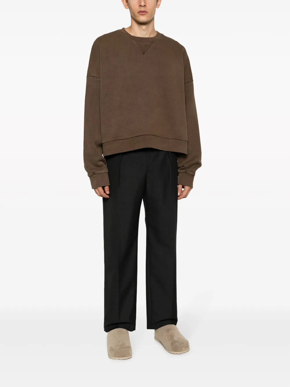 Drop-Shoulder Crew-Neck Sweatshirt