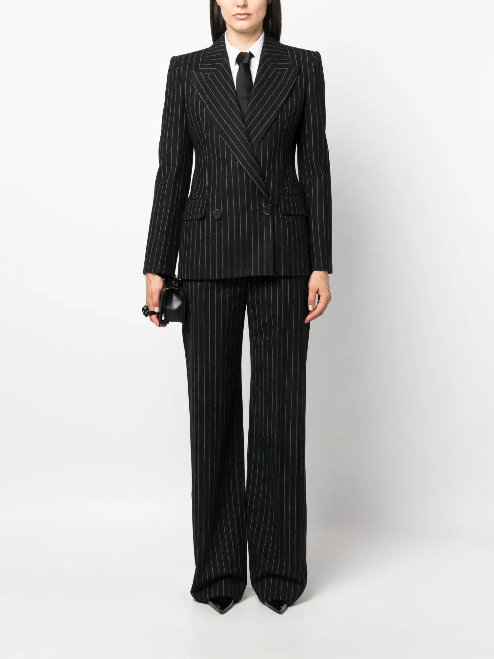 Striped Double-Breasted Blazer