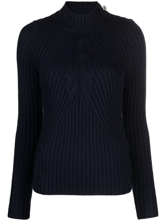 Mock-Neck Ribbed Jumper