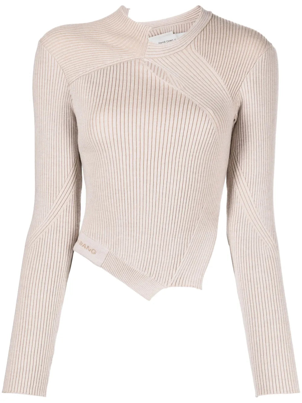 Cut-Out Detailing Ribbed-Knit Jumper